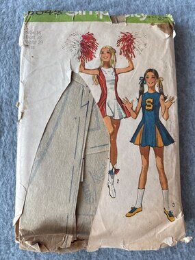 Simplicity 9645 Cheerleader Dress Sewing Pattern Size 16 Uncut
